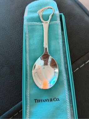 Tiffany & Co. Silver Spoon with Bottle-Opener Handle - Blue